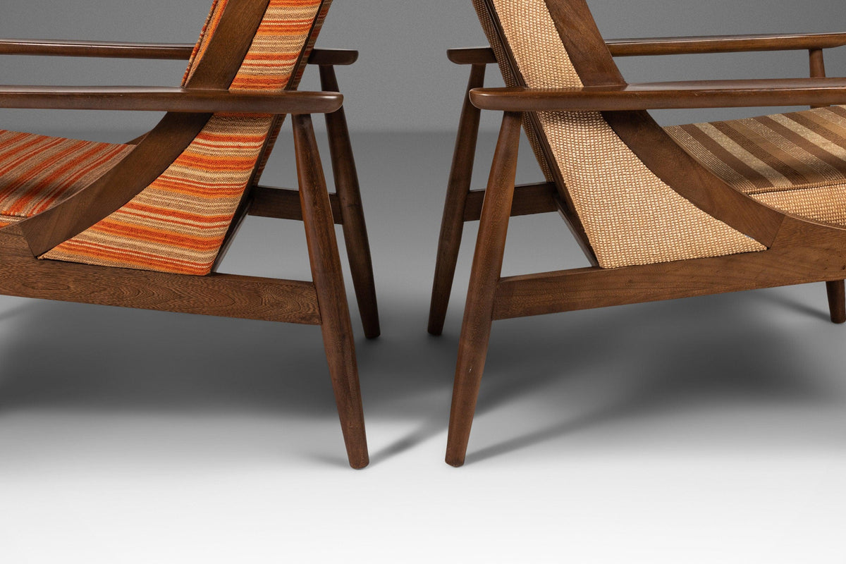 Set of Two His and Hers Mid Century Modern Lounge Chairs in Orig