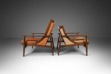 Load image into Gallery viewer, Set of Two ( 2 ) His and Hers Mid Century Modern Lounge Chairs in Original Fabric, USA, c. 1950s-ABT Modern