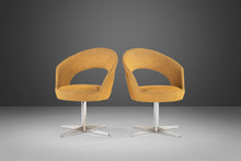Load image into Gallery viewer, Set of Two (2) Italian Modern Swiveling Accent Chairs in Original Gold Knit Fabric by E & P Ciani for Aceray, Italy, c. 1980's-ABT Modern
