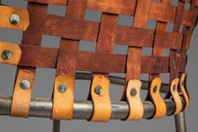 Load image into Gallery viewer, Set of Two (2) Italian Patinaed Metal and Leather Strap Armchairs, c. 1970s-ABT Modern