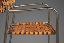 Load image into Gallery viewer, Set of Two (2) Italian Patinaed Metal and Leather Strap Armchairs, c. 1970s-ABT Modern