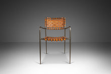 Load image into Gallery viewer, Set of Two (2) Italian Patinaed Metal and Leather Strap Armchairs, c. 1970s-ABT Modern