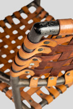 Load image into Gallery viewer, Set of Two (2) Italian Patinaed Metal and Leather Strap Armchairs, c. 1970s-ABT Modern