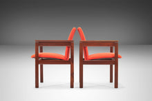 Load image into Gallery viewer, Set of Two (2) Jens Risom Accent Chairs in Original Red Upholstery on a Refinished Walnut Frame, USA, c. 1960s-ABT Modern