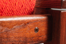 Load image into Gallery viewer, Set of Two (2) Jens Risom Accent Chairs in Original Red Upholstery on a Refinished Walnut Frame, USA, c. 1960s-ABT Modern