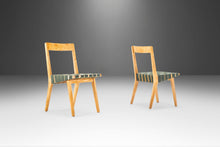 Load image into Gallery viewer, Set of Two (2) Jens Risom for Knoll Model 666 Side Chairs in Birch and Green Strapping, USA, c. 1960's-ABT Modern