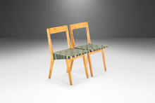 Load image into Gallery viewer, Set of Two (2) Jens Risom for Knoll Model 666 Side Chairs in Birch and Green Strapping, USA, c. 1960's-ABT Modern