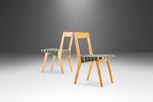 Load image into Gallery viewer, Set of Two (2) Jens Risom for Knoll Model 666 Side Chairs in Birch and Green Strapping, USA, c. 1960's-ABT Modern