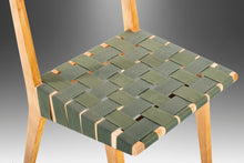 Load image into Gallery viewer, Set of Two (2) Jens Risom for Knoll Model 666 Side Chairs in Birch and Green Strapping, USA, c. 1960's-ABT Modern