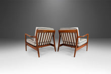 Load image into Gallery viewer, Set of Two (2) Lounge Chairs After Ib Kofod-Larsen on a Walnut Frame with New Tweed Upholstery, c. 1950s-ABT Modern