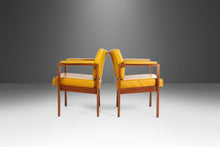 Load image into Gallery viewer, Set of Two (2) Lounge Chairs in Walnut & Original Mustard Fabric in the Manner of Jens Risom, USA, c. 1960's-ABT Modern