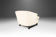 Load image into Gallery viewer, Set of Two (2) Low Profile Barrel Chairs After Edward Wormley for Dunbar in Original Fabric on Ebonized Bases, USA, c. 1960's-ABT Modern