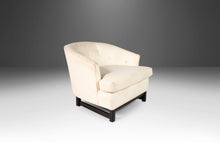 Load image into Gallery viewer, Set of Two (2) Low Profile Barrel Chairs After Edward Wormley for Dunbar in Original Fabric on Ebonized Bases, USA, c. 1960's-ABT Modern