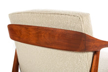 Load image into Gallery viewer, Set of Two ( 2 ) Low Profile Barrell Chairs by Erwin-Lambeth for Tomlinson in New Knoll Boucle Upholstery on a Sculptural Mahogany Frame-ABT Modern