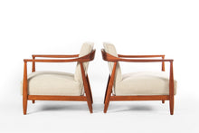 Load image into Gallery viewer, Set of Two ( 2 ) Low Profile Barrell Chairs by Erwin-Lambeth for Tomlinson in New Knoll Boucle Upholstery on a Sculptural Mahogany Frame-ABT Modern