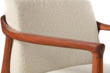 Load image into Gallery viewer, Set of Two ( 2 ) Low Profile Barrell Chairs by Erwin-Lambeth for Tomlinson in New Knoll Boucle Upholstery on a Sculptural Mahogany Frame-ABT Modern