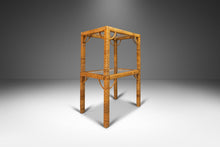Load image into Gallery viewer, Set of Two (2) Mid Century Modern End Tables in Wicker w/ Glass Tops Attributed to Bieckley Brothers Rattan, USA, c. 1970s-ABT Modern