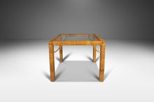 Load image into Gallery viewer, Set of Two (2) Mid Century Modern End Tables in Wicker w/ Glass Tops Attributed to Bieckley Brothers Rattan, USA, c. 1970s-ABT Modern