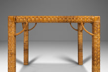 Load image into Gallery viewer, Set of Two (2) Mid Century Modern End Tables in Wicker w/ Glass Tops Attributed to Bieckley Brothers Rattan, USA, c. 1970s-ABT Modern