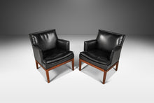Load image into Gallery viewer, Set of Two (2) Mid Century Modern Lounge Chairs by Marble Imperial in Leatherette & Walnut, USA, c. 1960's-ABT Modern