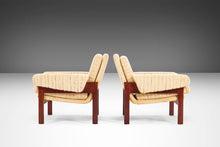 Load image into Gallery viewer, Set of Two (2) Mid Century Modern Low Profile Lounge Chairs in Rosewood and Nubby Original Fabric, Denmark, c. 1960s-ABT Modern