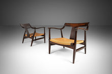Load image into Gallery viewer, Set of Two (2) Mid Century Modern Low Profile Lounge Chairs w/ Original Thrush Seat, Japan, 1960's-ABT Modern
