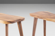 Load image into Gallery viewer, Set of Two ( 2 ) Mid Century Modern Monkey Pod Wood Slab Coffee / End Tables, USA, c. 1960's-ABT Modern
