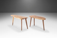 Load image into Gallery viewer, Set of Two ( 2 ) Mid Century Modern Monkey Pod Wood Slab Coffee / End Tables, USA, c. 1960's-ABT Modern