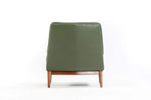 Load image into Gallery viewer, Set of Two (2) Mid Century Modern Slipper Chairs in Green Vinyl and Walnut-ABT Modern