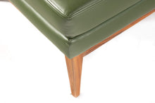 Load image into Gallery viewer, Set of Two (2) Mid Century Modern Slipper Chairs in Green Vinyl and Walnut-ABT Modern