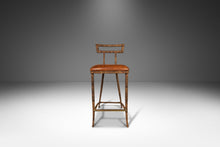 Load image into Gallery viewer, Set of Two (2) Mid Century Modern Substantial Campaign Bar Height Bar Stools by Maitland-Smith, c. 1980's-ABT Modern