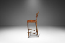 Load image into Gallery viewer, Set of Two (2) Mid Century Modern Substantial Campaign Bar Height Bar Stools by Maitland-Smith, c. 1980's-ABT Modern