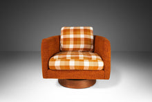 Load image into Gallery viewer, Set of Two (2) Mid Century Modern Swiveling Tub Barrell Chairs in Original Tweed Attributed to Milo Baughman, USA, c. 1970's-ABT Modern