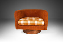 Load image into Gallery viewer, Set of Two (2) Mid Century Modern Swiveling Tub Barrell Chairs in Original Tweed Attributed to Milo Baughman, USA, c. 1970's-ABT Modern