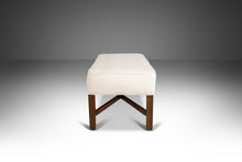 Load image into Gallery viewer, Set of Two ( 2 ) Mid Century Ottomans / Footstools in the Manner of Edward Wormley for Dunbar in Knoll Fabrics White Bouclé, USA, c. 1960s-ABT Modern