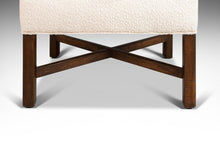 Load image into Gallery viewer, Set of Two ( 2 ) Mid Century Ottomans / Footstools in the Manner of Edward Wormley for Dunbar in Knoll Fabrics White Bouclé, USA, c. 1960s-ABT Modern