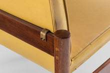 Load image into Gallery viewer, Set of Two (2) Minimalist Thonet Floating Walnut Chairs in the Original Yellow Vinyl, c. 1960s-ABT Modern