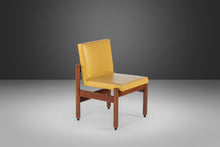 Load image into Gallery viewer, Set of Two (2) Minimalist Thonet Floating Walnut Chairs in the Original Yellow Vinyl, c. 1960s-ABT Modern