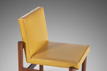 Load image into Gallery viewer, Set of Two (2) Minimalist Thonet Floating Walnut Chairs in the Original Yellow Vinyl, c. 1960s-ABT Modern