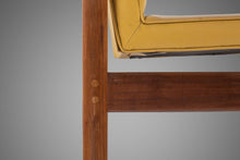 Load image into Gallery viewer, Set of Two (2) Minimalist Thonet Floating Walnut Chairs in the Original Yellow Vinyl, c. 1960s-ABT Modern