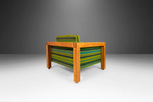 Load image into Gallery viewer, Set of Two (2) Modernist Cube Chairs / Club Chairs in Original Striped Fabric on Oak Bases After George Nelson for Herman Miller, c. 1970s-ABT Modern