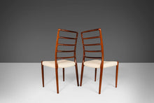 Load image into Gallery viewer, Set of Two (2) Niels Møller for J.L. Møllers Møbelfabrik Model No. 82 Chairs in Rosewood and White Leather, Denmark-ABT Modern