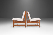 Load image into Gallery viewer, Set of Two (2) Oak Accent Chairs by Hickory Newly Upholstered in Knoll Ivory Boucle Fabric, USA, c. 1960's-ABT Modern