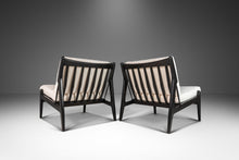 Load image into Gallery viewer, Set of Two (2) Rare Ebonized Lounge Chairs in Bouclé by Ib Kofod Larsen for Selig, Denmark, c. 1950's-ABT Modern