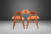 Load image into Gallery viewer, Set of Two (2) Rare Model 42 Arm Chairs in Teak and Vinyl by Erik Kirkegaard for Høng Stolefabrik, Denmark, c. 1950's-ABT Modern