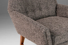 Load image into Gallery viewer, Set of Two (2) Restored Lounge Chairs After Gio Ponti Newly Upholstered and Set on an Angular Walnut Base, Italy, c. 1960's-ABT Modern