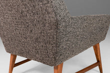 Load image into Gallery viewer, Set of Two (2) Restored Lounge Chairs After Gio Ponti Newly Upholstered and Set on an Angular Walnut Base, Italy, c. 1960's-ABT Modern