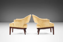 Load image into Gallery viewer, Set of Two (2) Saber-Leg Lounge Chairs in Walnut & Original Fabric Attributed to Harvey Probber, USA, c. 1960's-ABT Modern