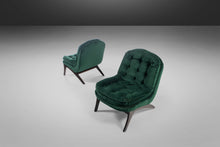 Load image into Gallery viewer, Set of Two (2) Scoop Lounge Chairs Attributed to Adrian Pearsall in Rich Tufted Green Velvet, c. 1960s-ABT Modern