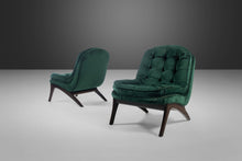 Load image into Gallery viewer, Set of Two (2) Scoop Lounge Chairs Attributed to Adrian Pearsall in Rich Tufted Green Velvet, c. 1960s-ABT Modern